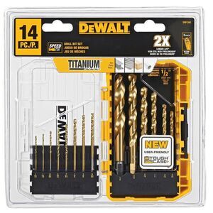 DeWalt Drill Bit Set, Titanium Nitride Coated, 14-Piece (DW1354)